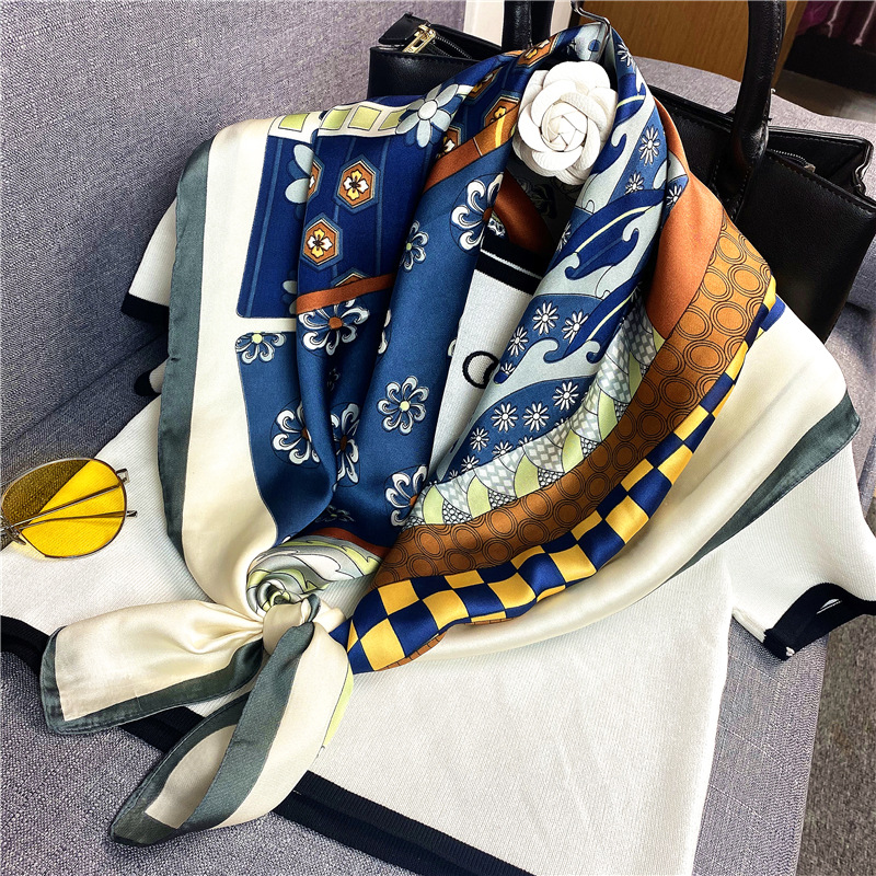 Imitation Silk Spring And Autumn Korean Fashion Turban Scarf Women