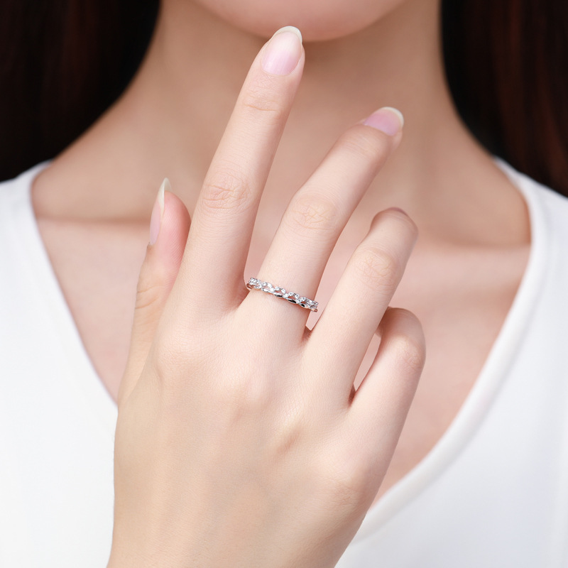 S925 Silver Geometric Twin Temperament Ring Female Index Finger