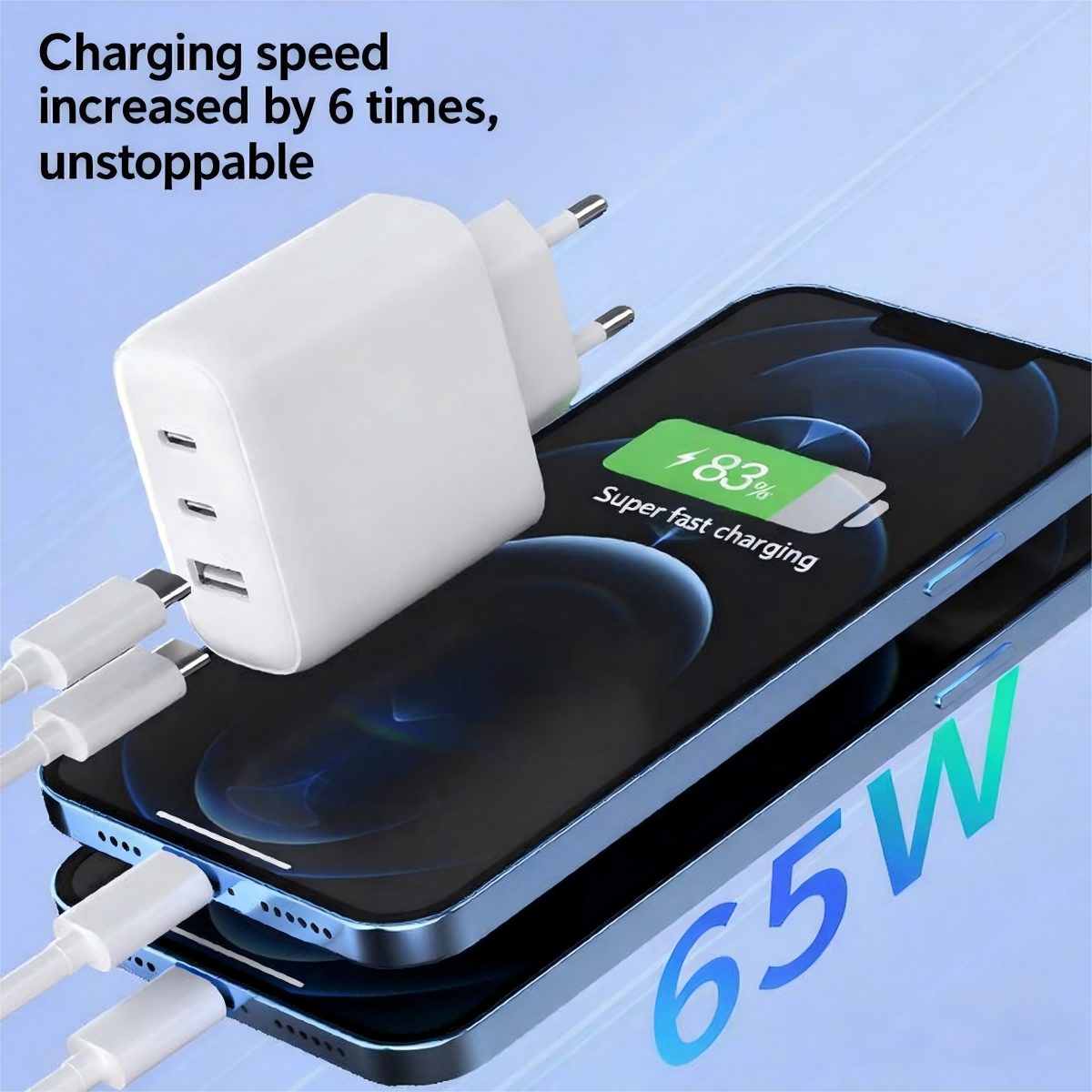 2C1A Charger Comes With A 4-in-1 Data Cable