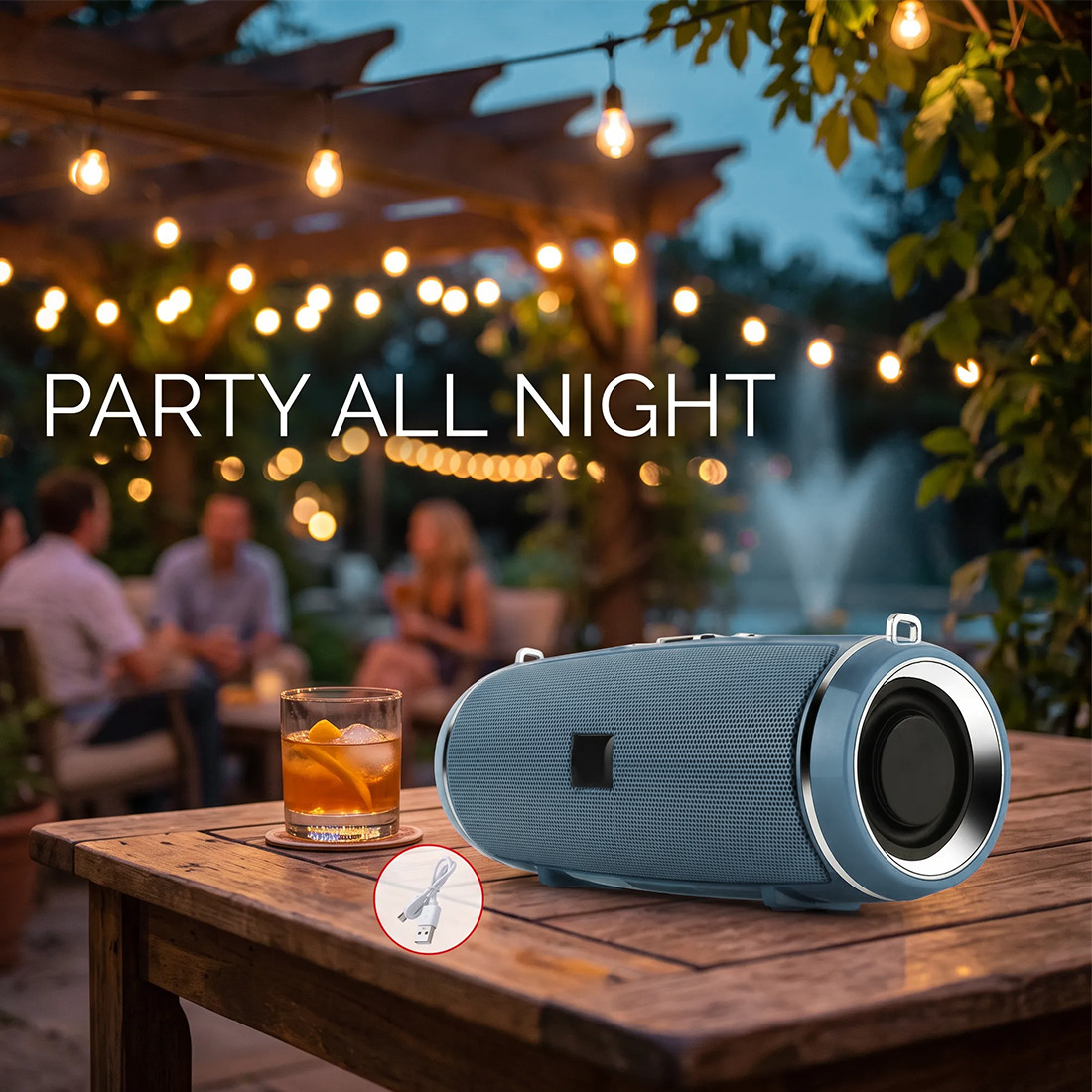 200W Portable Bluetooth Speaker IPX2 Waterproof Outdoor HIFI Pillar Subw — image 11