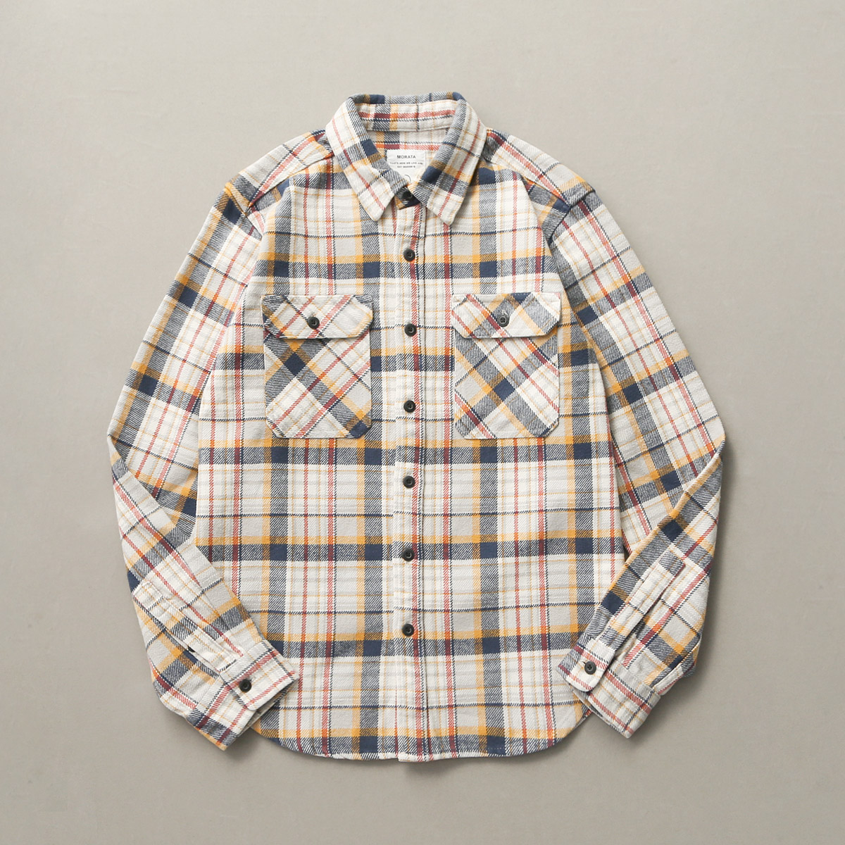 Men's Long Sleeve Retro Thick Brushed Plaid Shirt