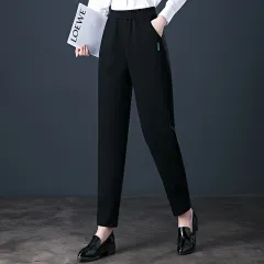 Middle-aged And Elderly Mother Pants Ladies Leisure High Waist Elastic - Black - View 1