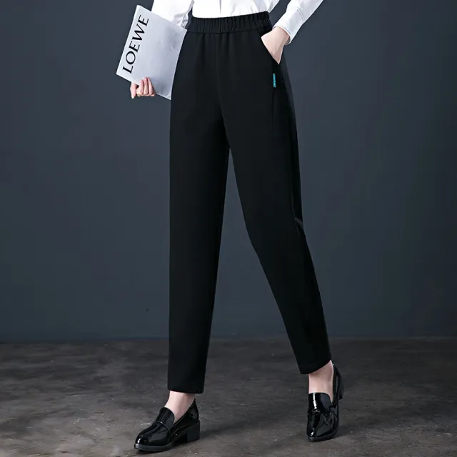 Middle aged And Elderly Mother Pants Ladies Leisure High Waist Elastic Black - Shop at LoveMi