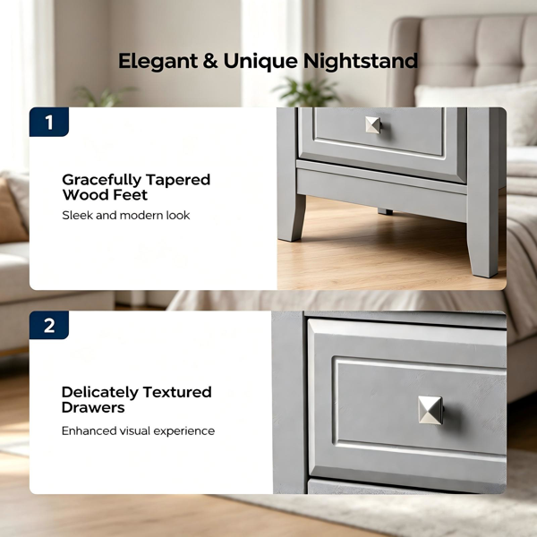 3-Drawer MDF Nightstand, picture 2 of 4