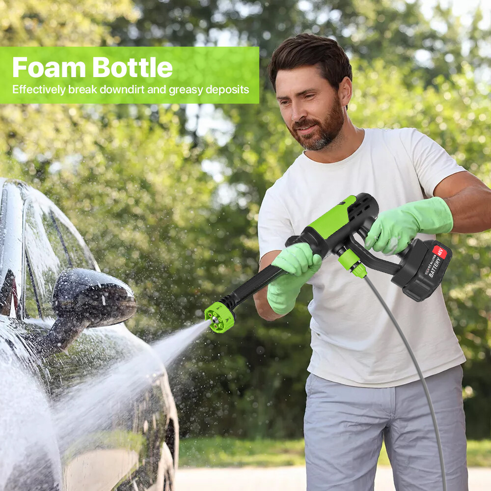 4000W Electric Pressure Washer Power Jet Washer 3626PSI Car Cleaner Gun With 2Battery 10