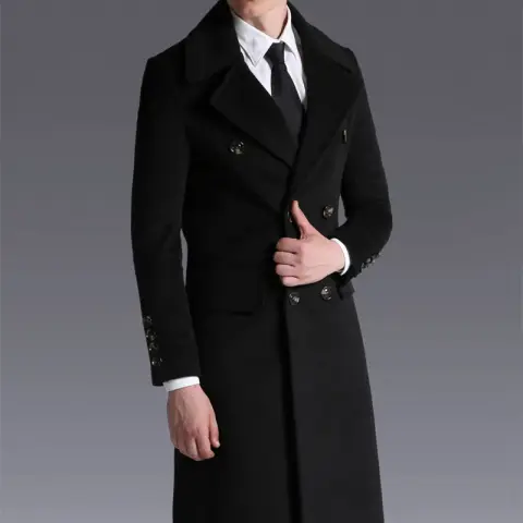 Business Coat with Large Lapel and Size Wool
