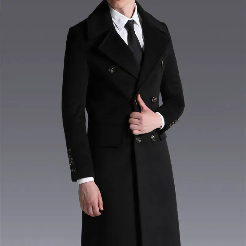 Business Coat with Large Lapel and Size Wool