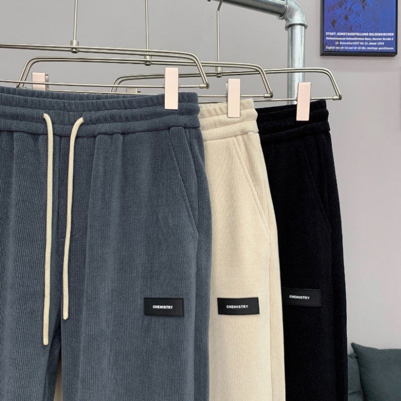 Men's Corduroy Feet Fashion Brand Drawstring Leggings