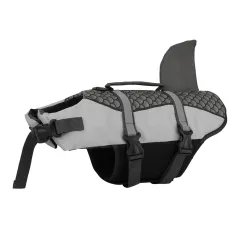 Swim Pet Dog Life Jacket Vest Clothes Life Vest Collar Harness Pets Swimming Summer Swimwear Scales Shark Pet Products - Grey - View 1