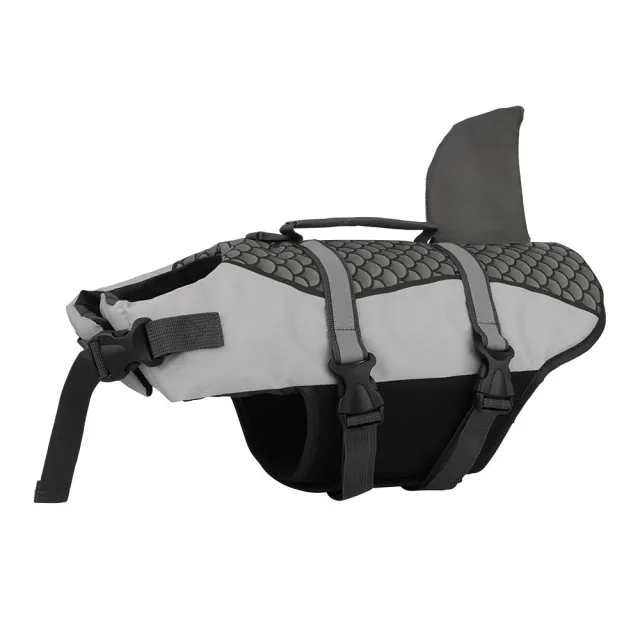 Swim Pet Dog Life Jacket Vest Clothes Life Vest Collar Harness Pets Swimming Summer Swimwear Scales Shark Pet Products Grey - Shop at LoveMi
