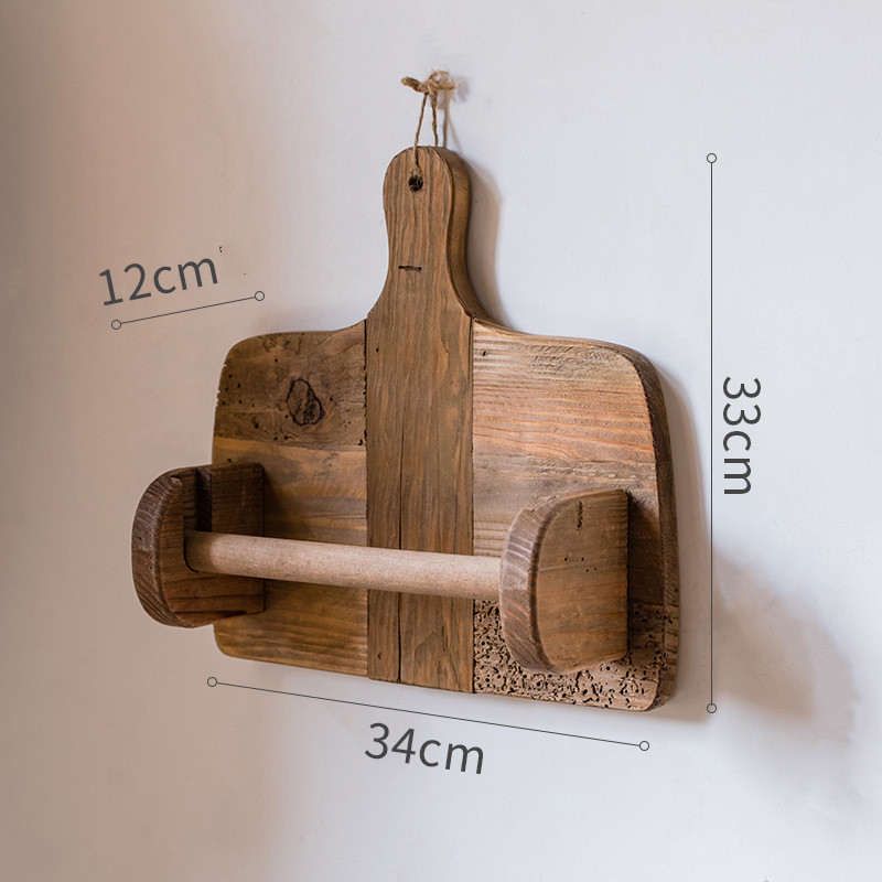 Title 1, Natürlicher Küchenrollenhalter aus altem Holz v...