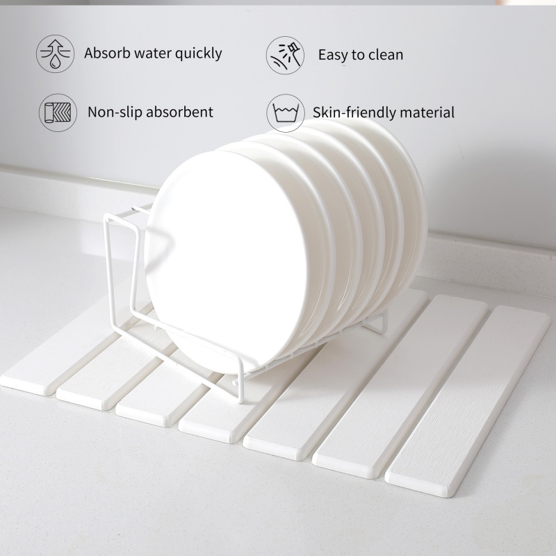 Foldable Stone Dish Drying Mat Super Absorbent Diatomaceous Earth Drying Mats UK