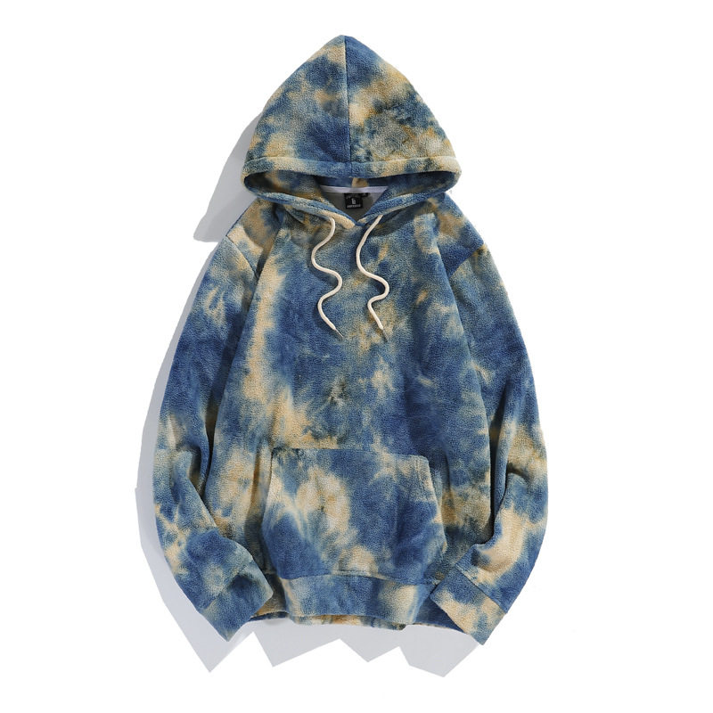 Pullover Tie Dye Plush Hoodie Loose Jacket