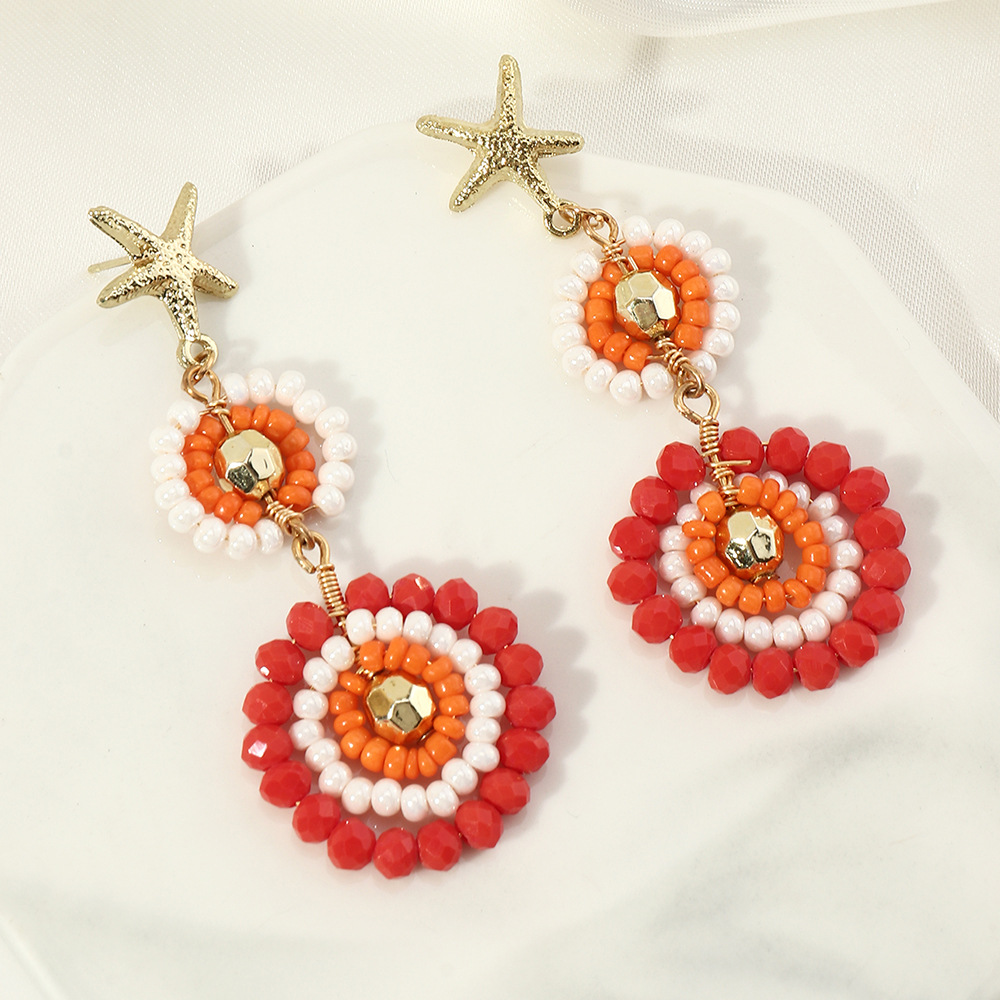 Simple Geometric Starfish Long Earrings