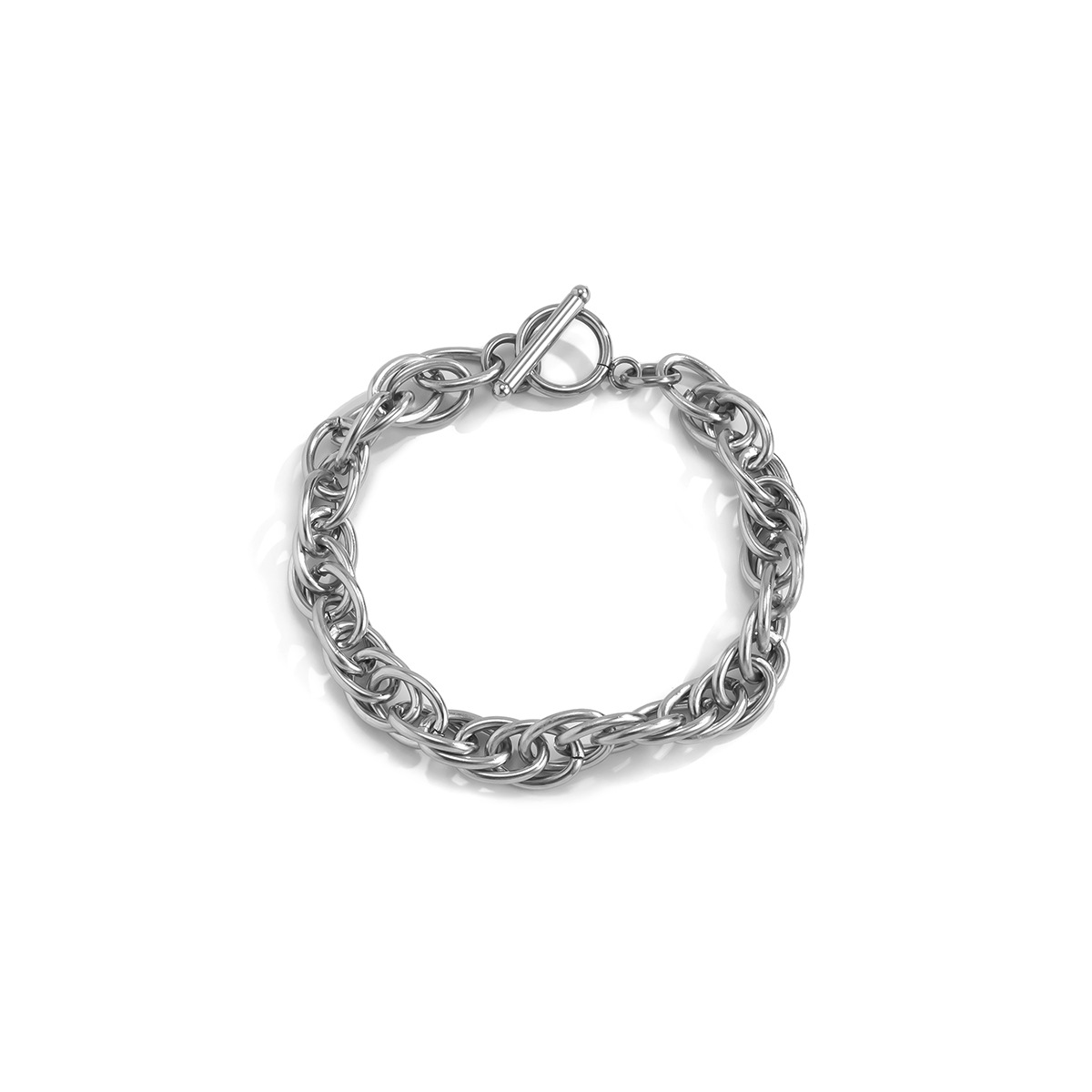 Creative Design OT Buckle Titanium Steel Bracelet For Women With Simple Personality