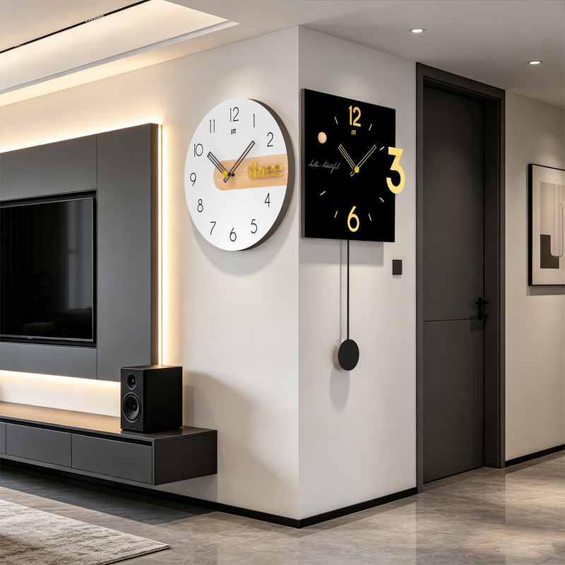 Double Sided Wall Clock Modern Decorative Pendulum Home