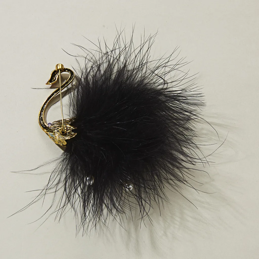 Animal Brooch Creative Brooch Alloy Bird Badge - Black
