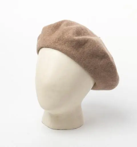 Women's Pure Color Simple Woolen Beret Mocha - Shop at LoveMi