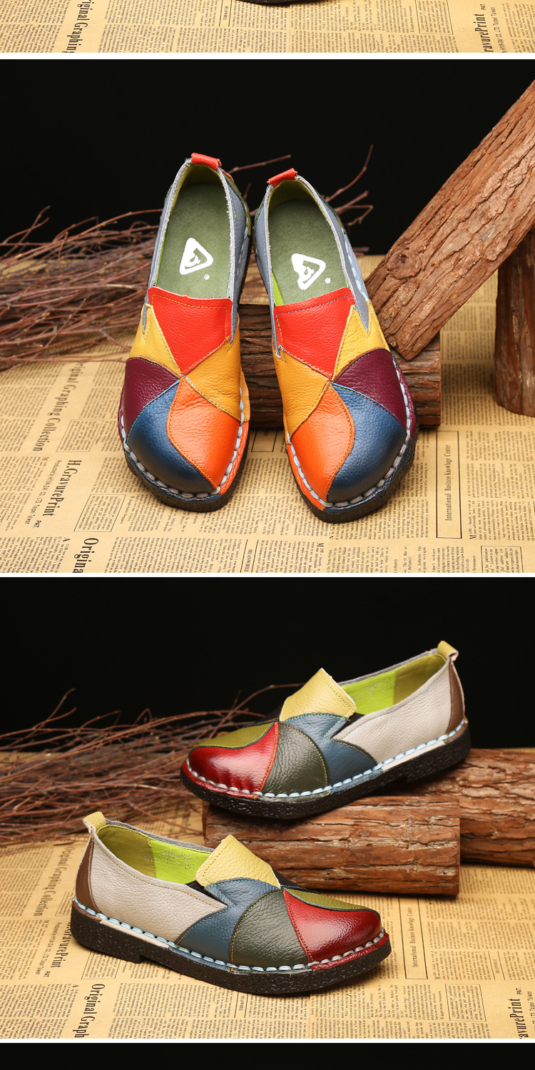 Title 2, Colorblock Retro Flat Heel Shoes