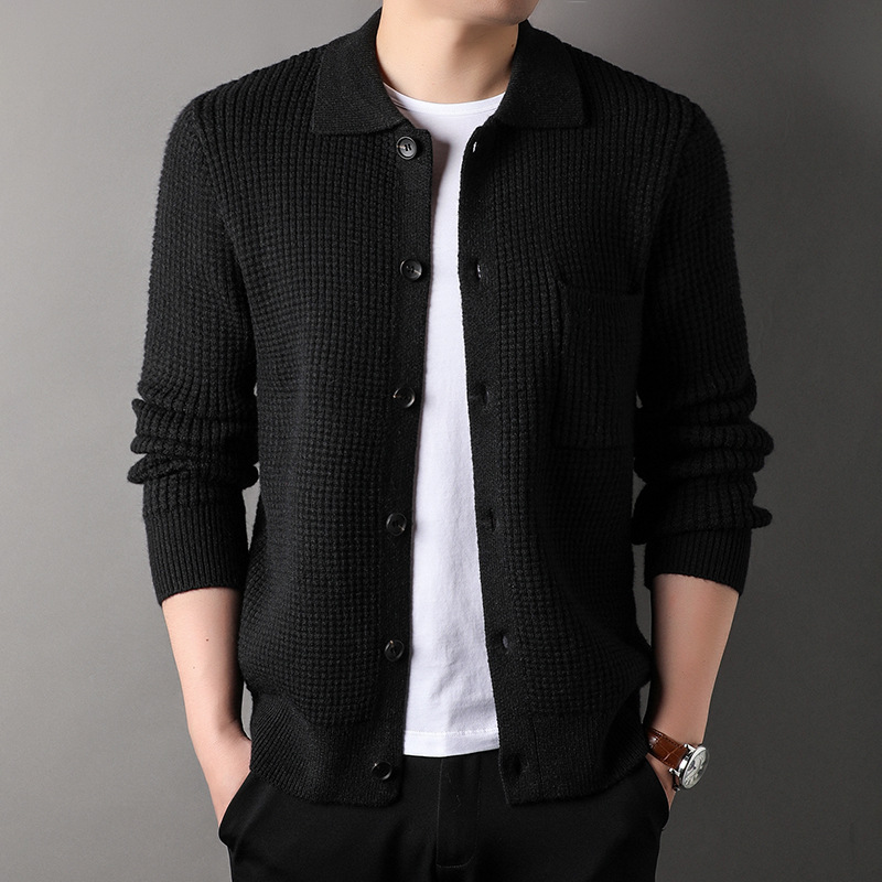 Men’s Long-sleeved Knitted Cardigan Jacket