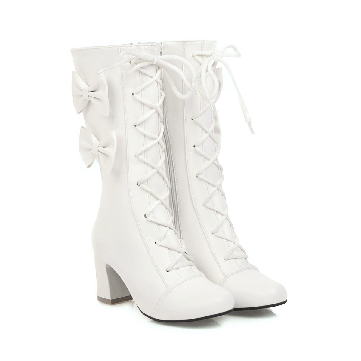 Autumn Winter Knight Boots Chunky High Heels