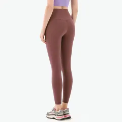 Women's Quick-drying Tight-fitting High-waist Hip-lifting Sports Fitness Pants - Bronze-M - View 1