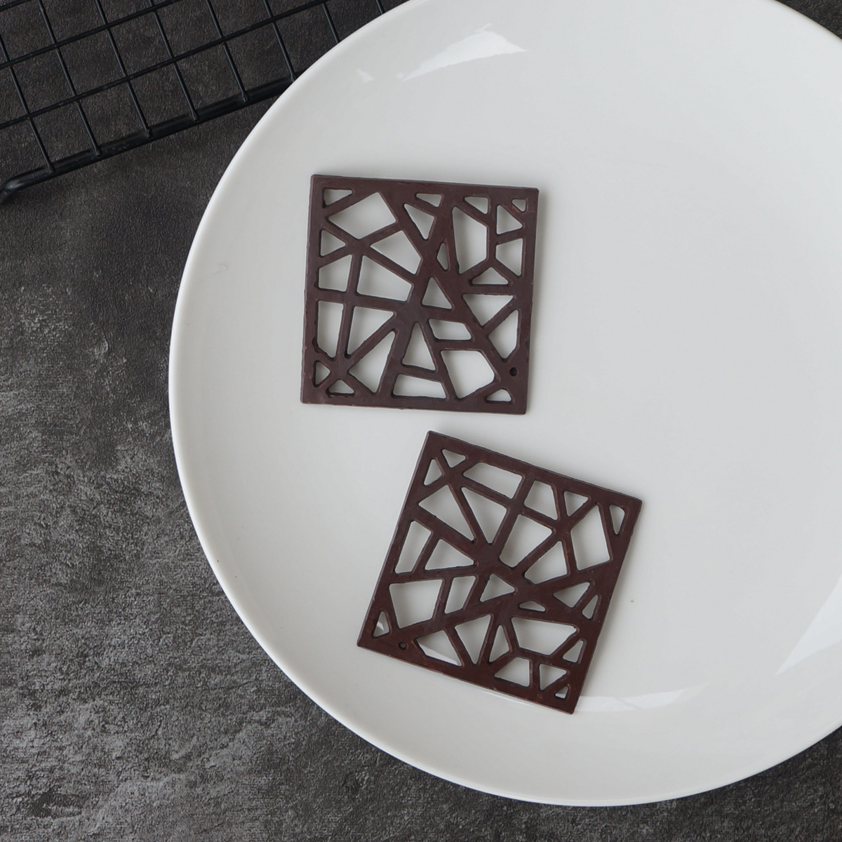 Title 5, Irregularly Broken Square Chocolate Silicone Mo...