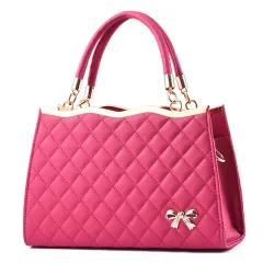 Female Bag Spring New Embroidered Rhombus Ladies Handbag Foreign Trade Big Bag Shoulder Messenger Bag Delivery - Rose - View 1