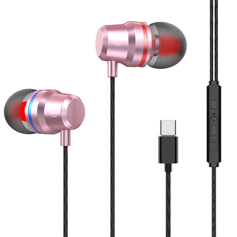 TYPEC metal earphone rose gold