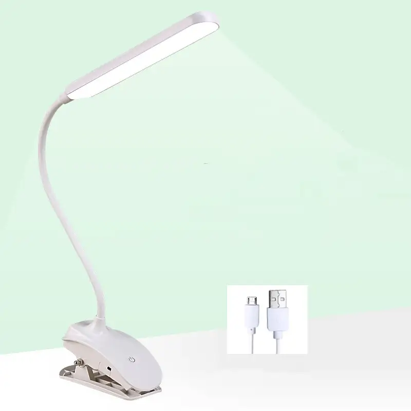 Clip Led Eye Protection Table Lamp Learning Desk Reading Rechargeable