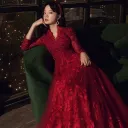 Wine Red Long Style