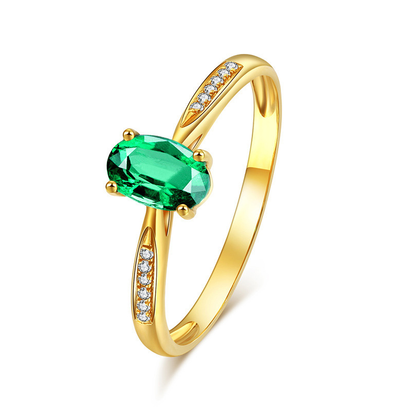 Simple Ring With Adjustable Emerald Opening