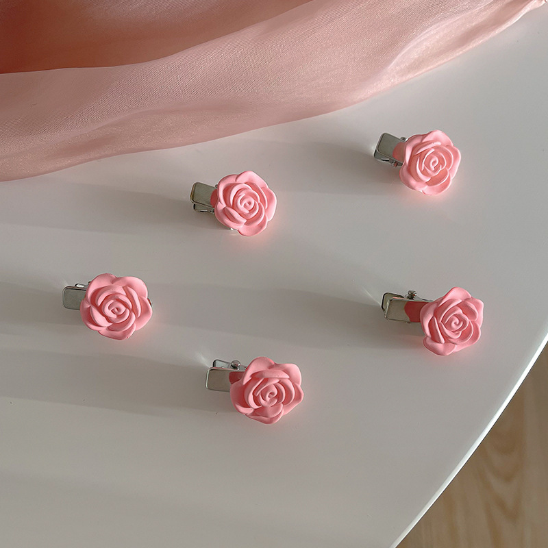 Small Bow Hairpins Cute peach rose headwear hair Camellia - Shop at LoveMi
