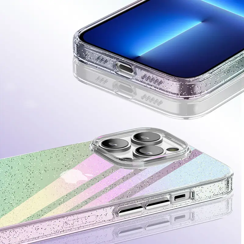 Fashion Transparent Glitter Plating All-Inclusive Phone Case