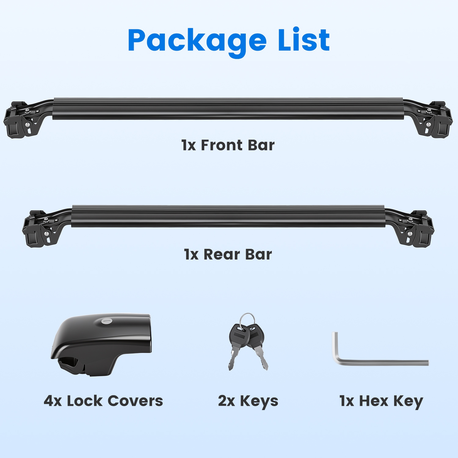 Roof Rack Cross Bars Fit For Ford Bronco Sport 2021-2026 On-Road Off-Road Aluminum Lockable Car Roof Crossbar Set For Factory Raised Side Rails 396LBS Capacity For Luggage Kayak Bike — foto 2