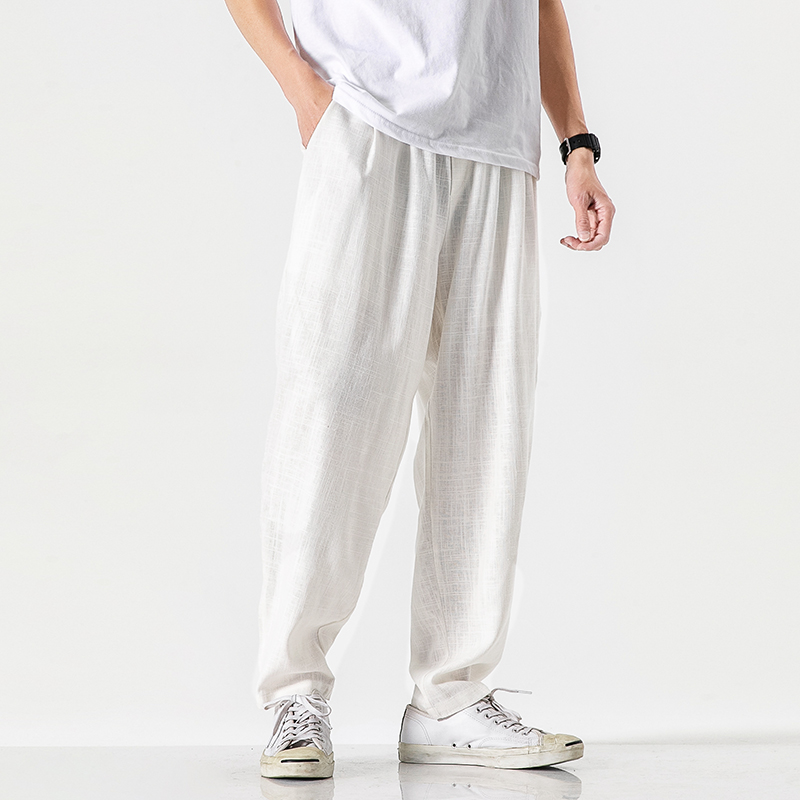 Title 2, Mens Linen Summer Straight Trousers Breathable...