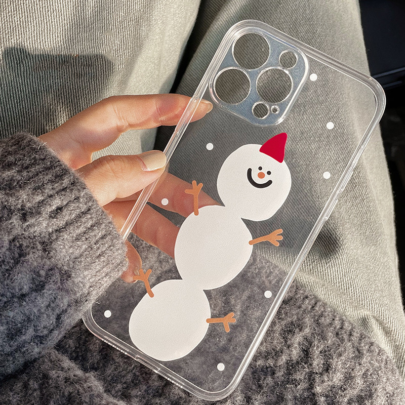 Christmas Snowman Mobile Phone Case Transparent Bracket - Image 2