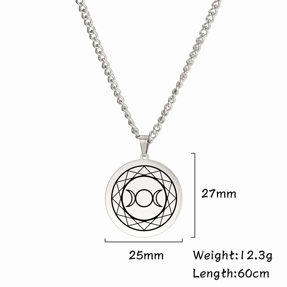 Nordic Fashion Stainless Steel Plating Moon Five-pointed Star Fashion Tag Necklace Student Fashion Accessories