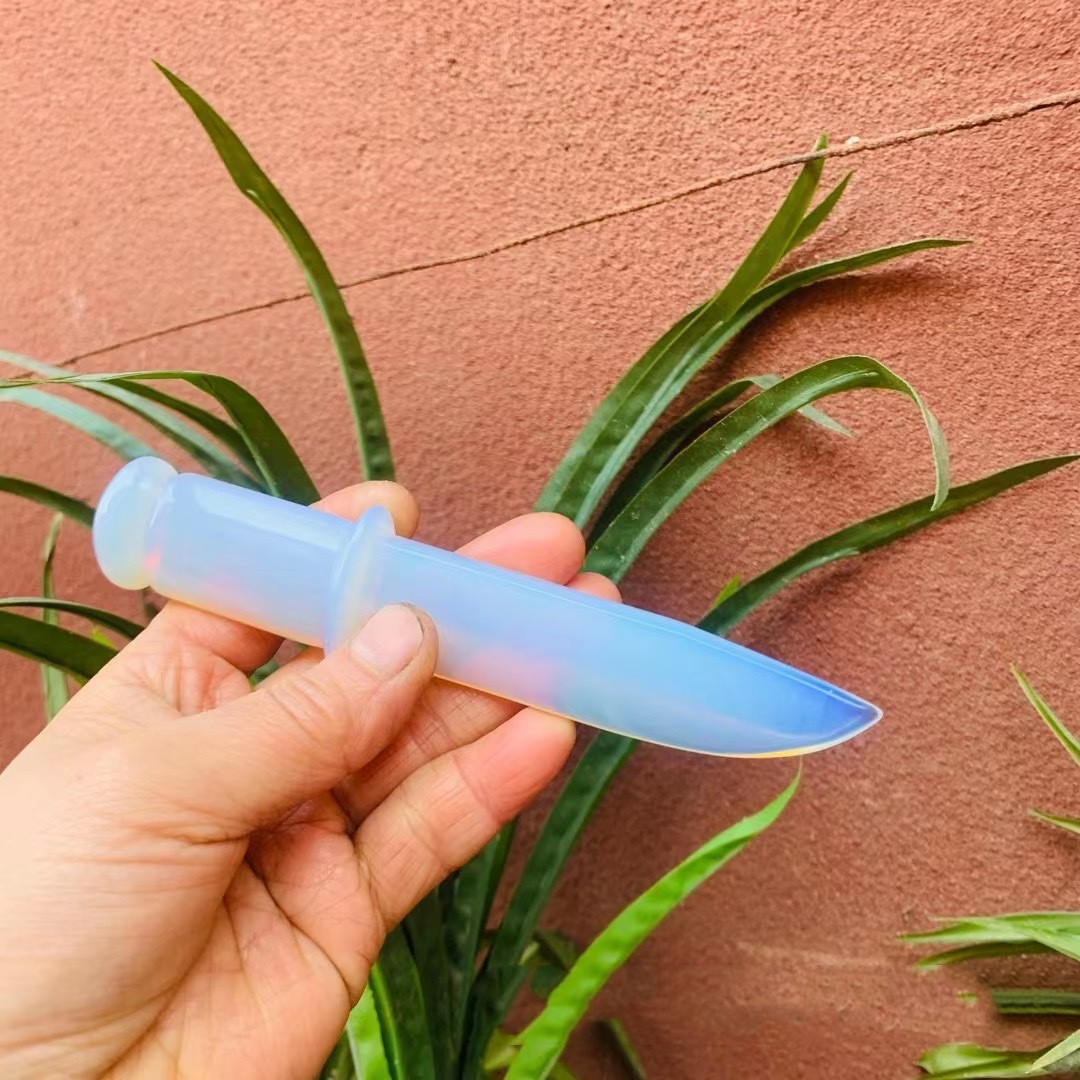 Carved Opal Dagger Home Office Crystal Ornaments