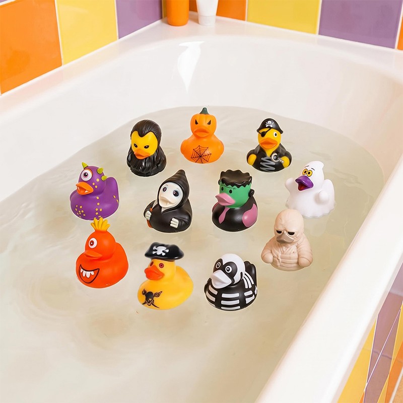 12x Halloween Vampire Ghost Mummy Rubber Ducks, Trick Or Treat Bath Toys Gifts — image 10