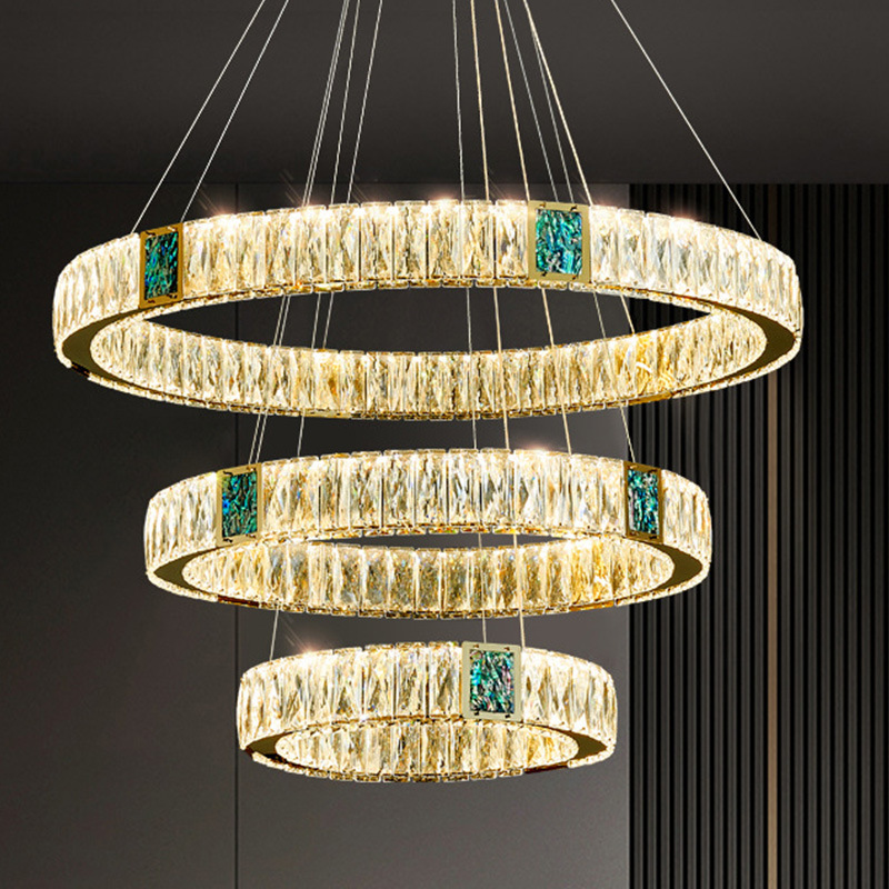 Title 5, Light Luxury Crystal Chandelier for Living Dini...