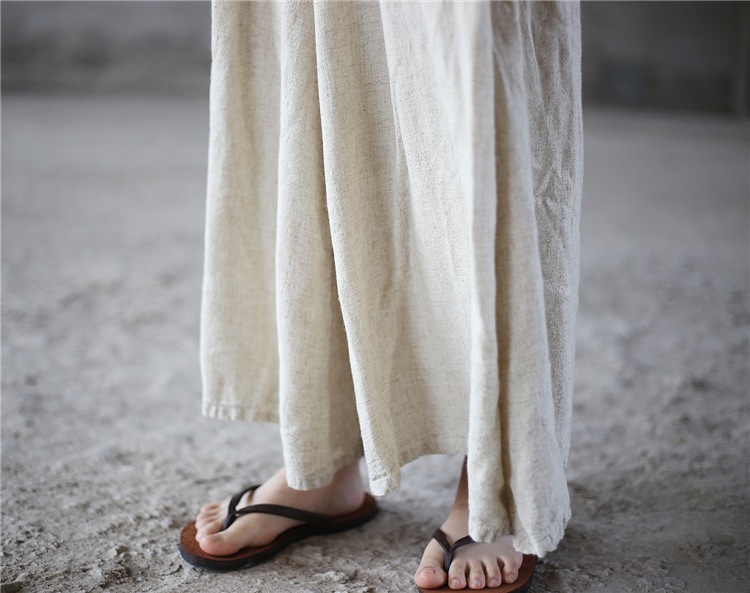 Title 7, Retro-Culottes aus Stone-Washed-Leinen mit weit...