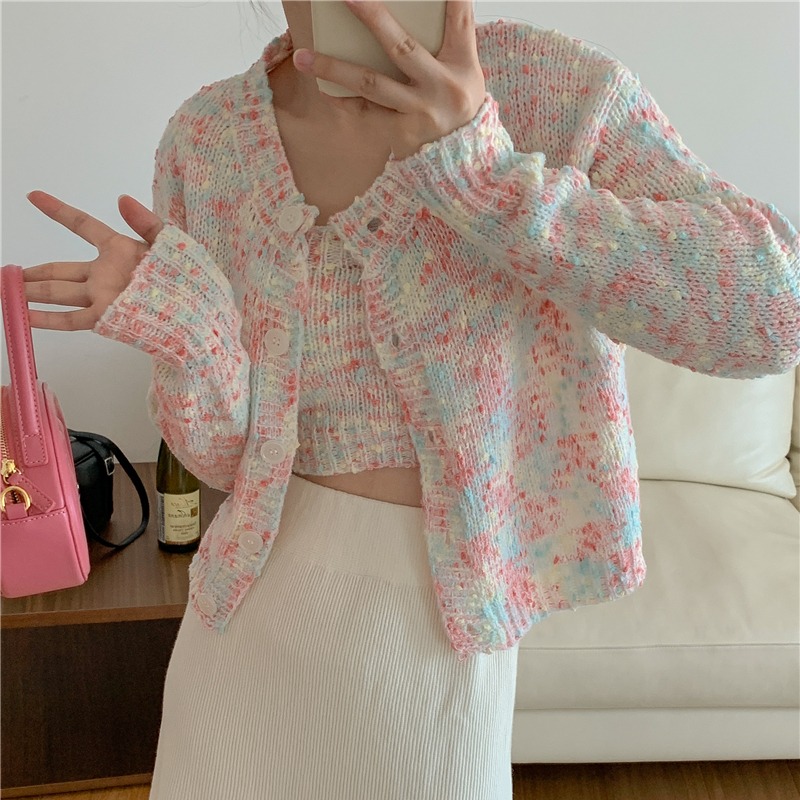 Knitted Two-piece Vest Jacket With Cardigan