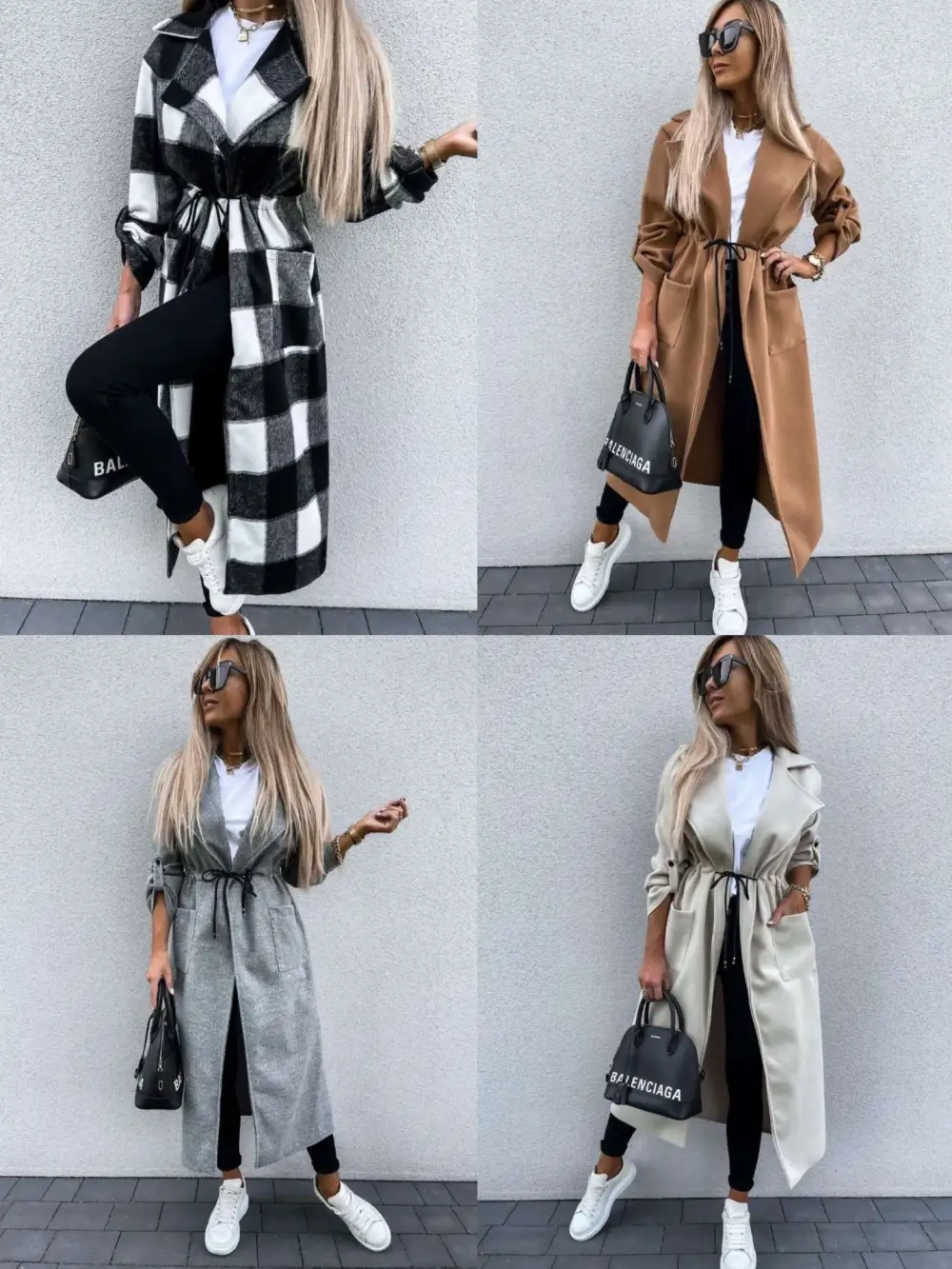 Autumn and Winter Long-sleeved Button-turned-collar Polyester Jacket