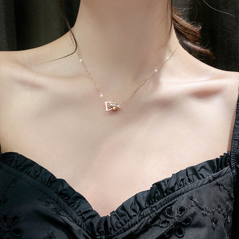 Title 3, Light Luxury Clavicle Chain Colorless Titanium ...