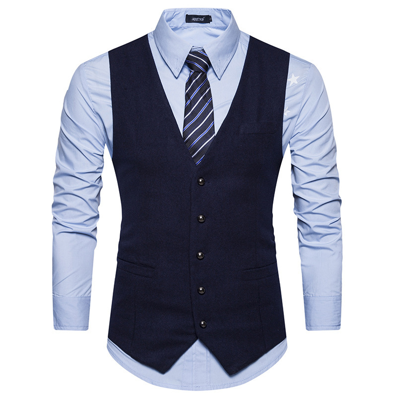 Title 3, Gilet professionnel de costume slim britannique...