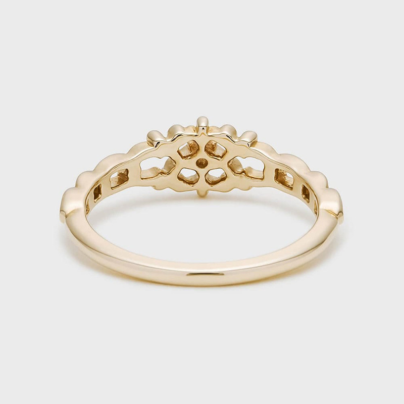 Title 1, 14K Gouden Star Twining Lace ring met witte zir...