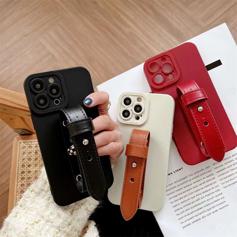 Funda para celular 11 cuero pulsera antiimpacto integral