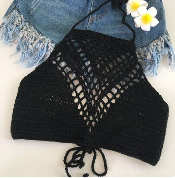 Title 5, Hand Crochet Beach Bikini Hollow Sexy Beach Bra...