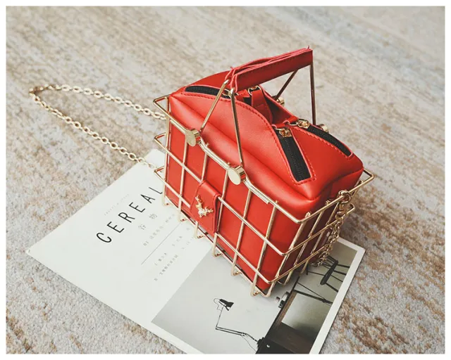 Three dimensional Stereotyped Small Box One Shoulder Messenger Handbag Red - Shop at LoveMi